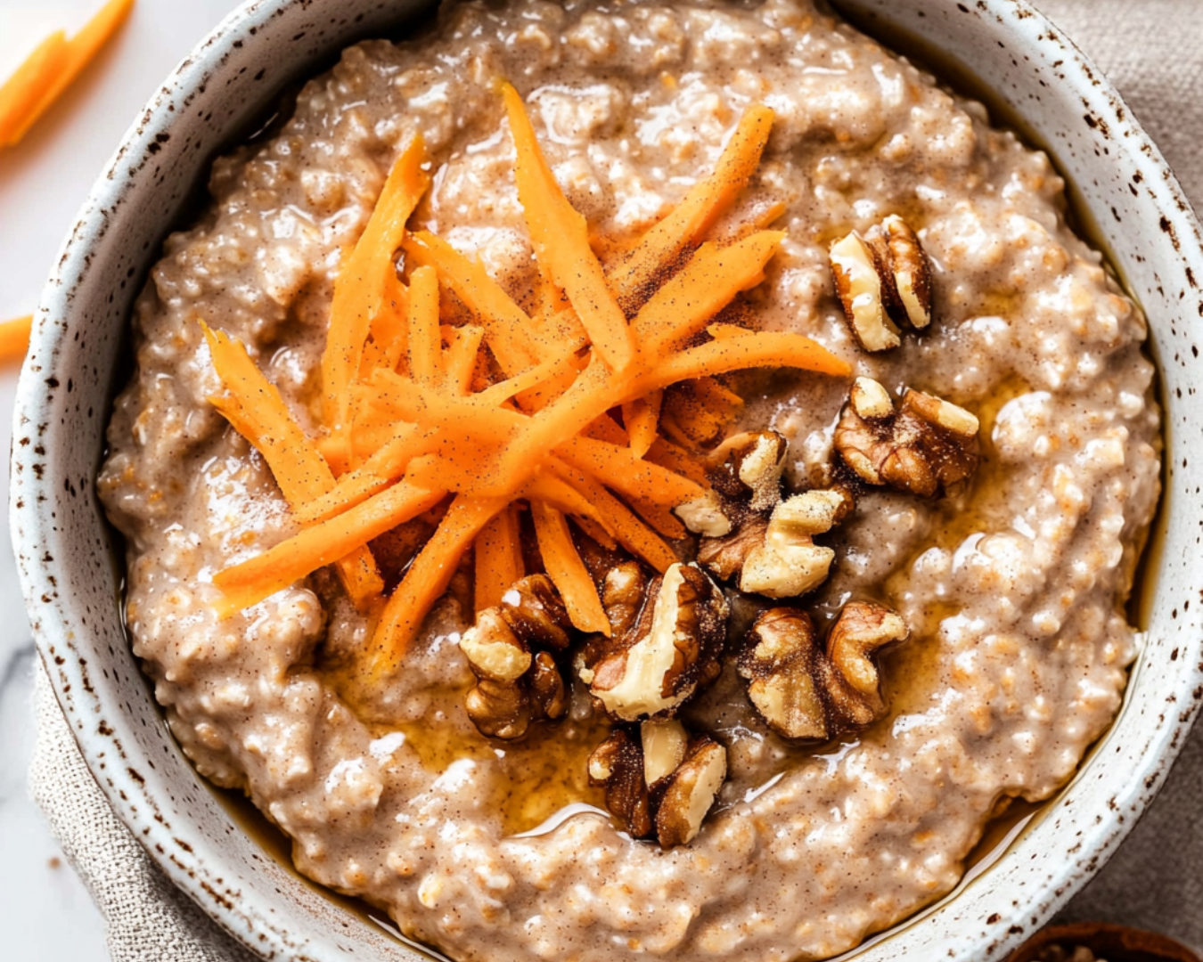 Carrot Cake Oatmeal breakfast bowl